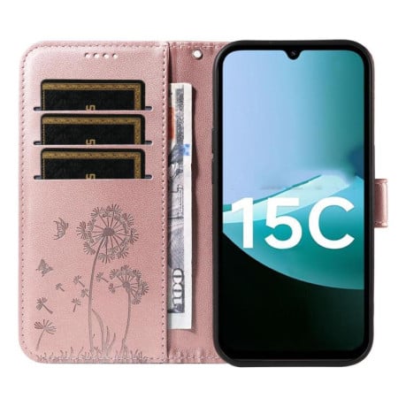 Чехол-книжка Dandelion Embossed Pattern Flip Leather на Xiaomi Redmi 15C 5G / 4G EU 173mm - золото