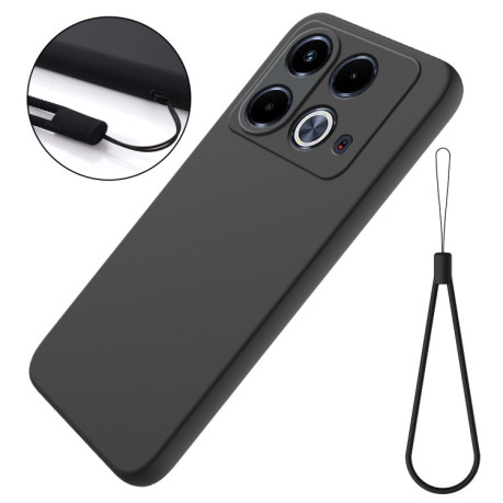 Силиконовый чехол Solid Color Liquid Silicone на Infinix Note 40 4G - черный