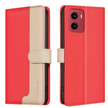 Чохол-книжка Color Matching RFID Anti-theft Leather для Motorola Moto G05 - червоний
