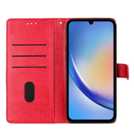 Чохол-книжка Butterflies and Flowers Leather для Redmi Note 14 4G 164.84mm - червоний