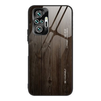 Противоударный чехол Wood Grain Glass на Xiaomi Redmi Note 10 Pro / Note 10 Pro Max - M01