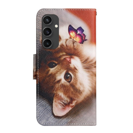 Чохол-книжка Colored Drawing Pattern для Samsung Galaxy S24 FE 5G - Cat