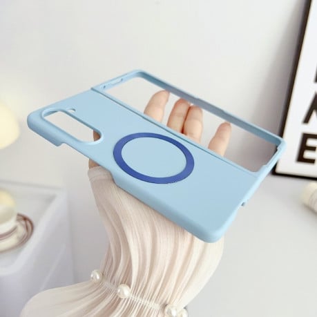 Противоударный чехол Skin Feel MagSafe Magnetic для Samsung Galaxy  Fold 6 - синий