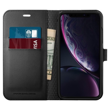 Чохол-книга Spigen Wallet S на iPhone XR black