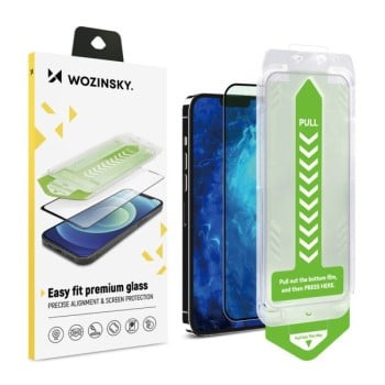 Защитное стекло 9H Wozinsky Premium Glass with mounting frame для iPhone 15 Pro Max -черное