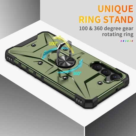 Протиударний чохол EsCase Ring Holde для Samsung Galaxy S23 5G - зелений