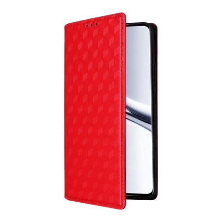 Чохол-книжка Cubic Grid Texture Flip Leather на Xiaomi Redmi Note 15 4G / 5G /Poco M8 15 5G / 4G 164mm / Poco M8 5G — червоний