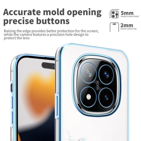 Протиударний чохол Bling Diamond Flower All-inclusive для Xiaomi Redmi Note 14 Pro+ - синій