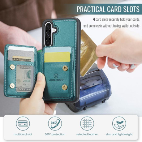 Чехол JEEHOOD J05 Business Magnetic Style RFID Leather для Samsung Galaxy A36 - синий