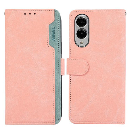 Чохол-книжка ABEEL Color Block Magnetic RFID Leather для Samsung Galaxy S25 Edge 5G - рожевий