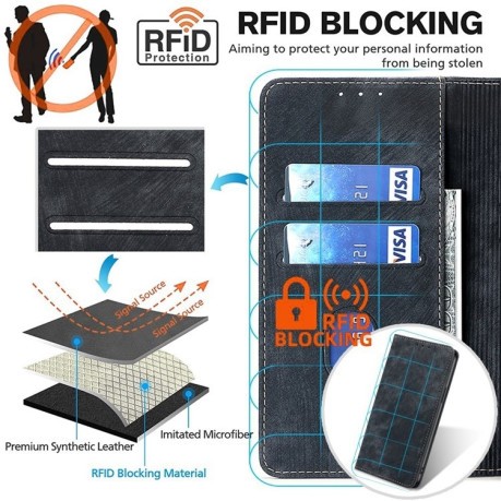 Чохол-книжка RFID Anti-theft Brush для Realme 11 4G - чорний