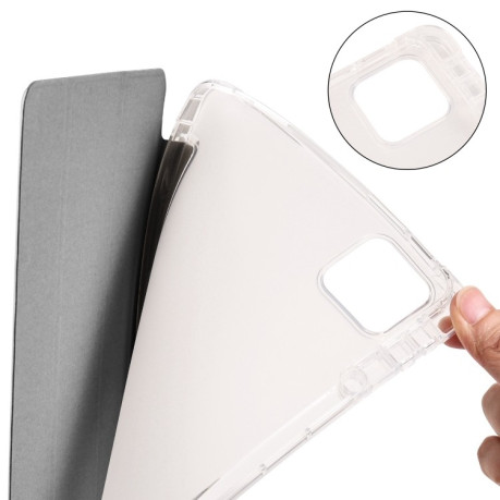 Чохол-книжка 3-fold Clear TPU Smart Leather Tablet Case with Pen Slot для iPad Pro 13 2024 - сірий