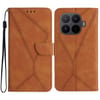 Чехол-книжка Stitching Embossed Leather на Xiaomi 17T Pro 5G — коричневый
