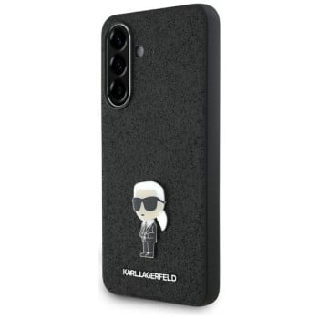 Оригинальный чехол Karl Lagerfeld Fixed Glitter Ikonik Logo Metal Pin для Samsung Galaxy A56 - Black