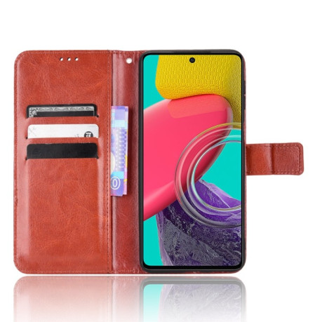 Чехол-книжка Retro Crazy Horse Texture на Samsung Galaxy M53 5G - коричневый