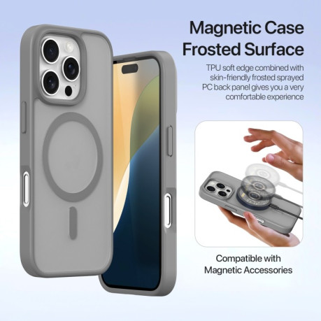 Чехол-книжка DUX DUCIS Lawa Series 2 in 1 Wallet Zipper Detachable MagSafe на iPhone 16 Pro Max - серый