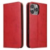 Кожаный чехол-книжка Fierre Shann Genuine leather для iPhone 16 Pro - красный