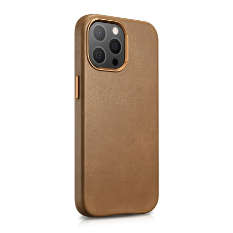 Шкіряний чохол iCarer Leather Oil Wax (MagSafe) для iPhone 13 Pro - коричневий