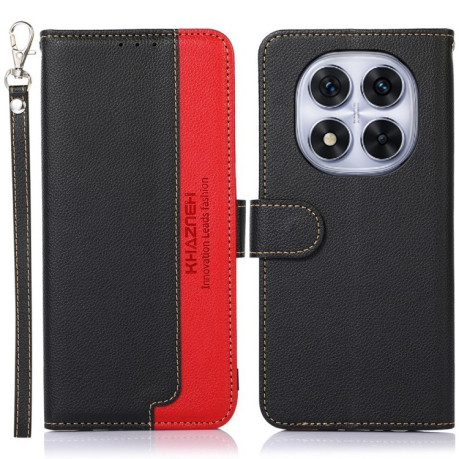 Чехол-книжка KHAZNEH Litchi Texture для Xiaomi Redmi Note 14 Pro 5G/Poco X7 - черный