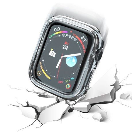 Противоударная накладка Electroplated Hollow для Apple Watch Series 8 / 7 45mm - прозрачная