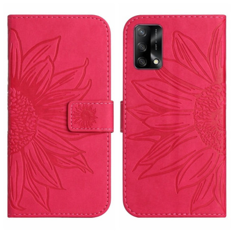 Чохол-книжка Skin Feel Sun Flower для OPPO A74 4G - пурпурно-червоний