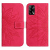 Чохол-книжка Skin Feel Sun Flower для OPPO A74 4G - пурпурно-червоний