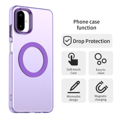 Противоударный чехол Candy Magsafe PC Hybrid TPU для Samsung Galaxy F06 5G / M06 5G - фиолетовый
