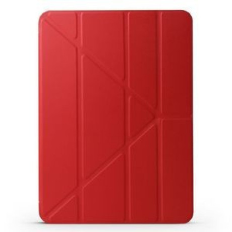 Чохол-книжка Solid Color Trid-fold + Deformation Viewing Stand на iPad Pro 11/2018/Air 10.9 2020- червоний