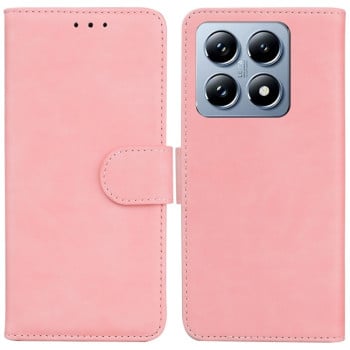 Чохол-книжка однотонний Pure Color з магнітною застібкою на Xiaomi 14T Pro - рожевий
