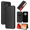 Чохол-книжка Carbon Fiber Texture на OPPO Reno12 F/12 FS 5G/4G - чорний