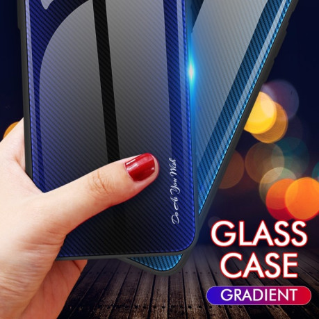 Стеклянный чехол Gradient Color на OnePlus 10 Pro - темно-синий