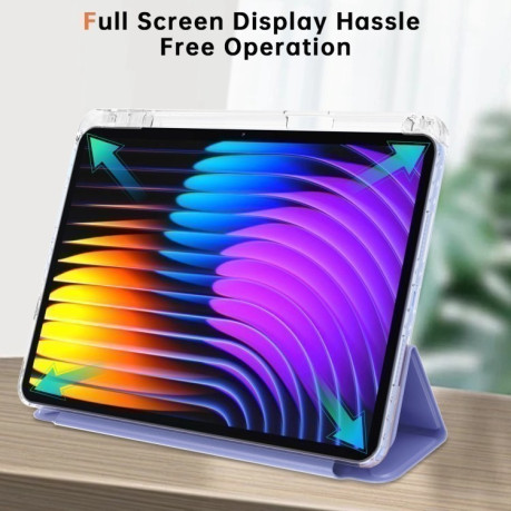 Чехол-книжка Clear Acrylic Demation Leather для Xiaomi Pad 7 / 7 Pro - фиолетовый