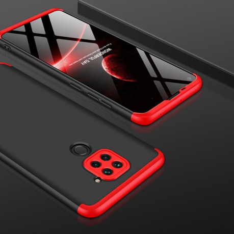 Протиударний чохол GKK Three Stage Splicing на Xiaomi Redmi Note 10 Pro - чорно-червоний