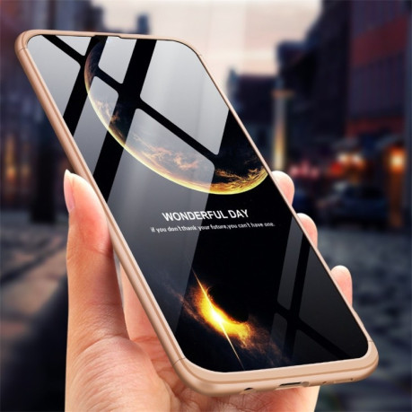 Чехол GKK Three Stage Splicing Full Coverage на Samsung Galaxy A50/A30s/A50s-золотой