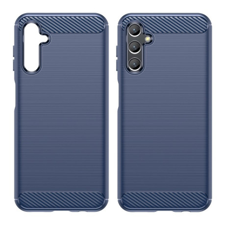 Протиударний чохол Brushed Texture Carbon Fiber на Samsung Galaxy A14 4G - синій