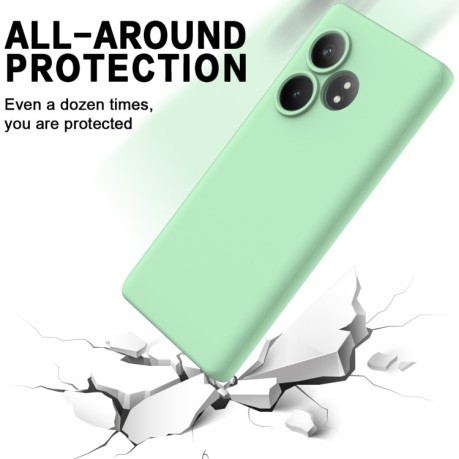 Силиконовый чехол Solid Color Liquid Silicone на Realme GT 6T / GT Neo6 / GT 6 - зеленый