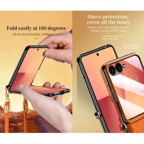 Чохол SULADA Elegant Rhombic Texture на Samsung Galaxy Filp 7 - чорний