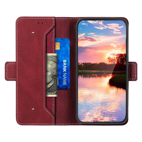 Чехол-книжка Stitching Side-Magnetic RFID для Samsung Galaxy S23 5G - красный