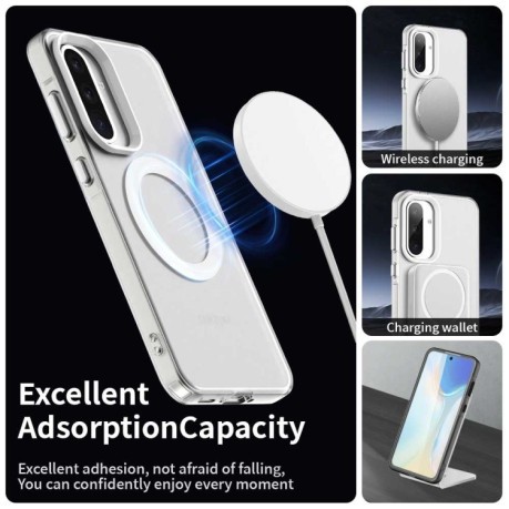 Протиударний чохол MagSafe Holder PC Hybrid для Samsung Galaxy A36 5G - білий