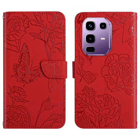 Чохол-книжка Skin Feel Butterfly Embossed для Infinix Note 50 Pro+ 5G - червоний