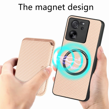 Чехол Carbon Fiber Texture на Xiaomi 13T / 13T Pro - Apricot