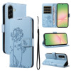 Чехол-книжка Dandelion Embossed Pattern Flip Leather на Samsung Galaxy A57 5G — розовое голубой