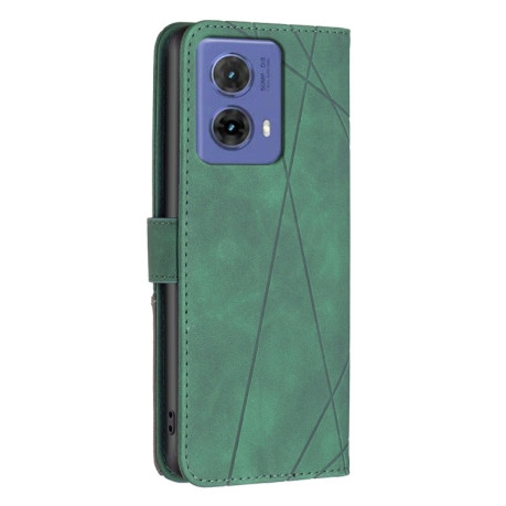 Чехол-книжка Rhombus Texture для Motorola Moto G85 - зеленый