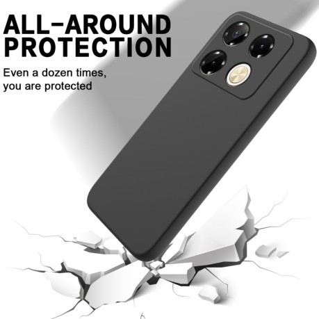 Силіконовий чохол Solid Color Liquid Silicone на Infinix Note 40 Pro 4G - чорний