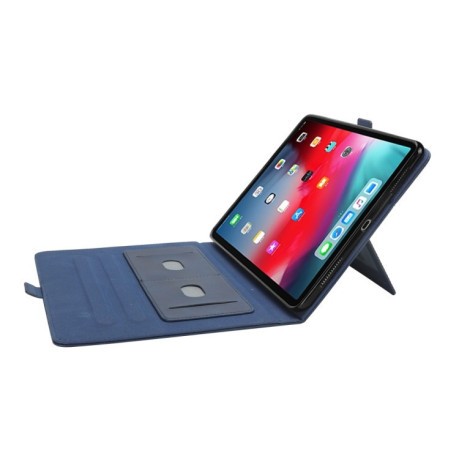 Кожаный чехол книжка Double Holder на iPad Pro 12.9 inch 2018-синий