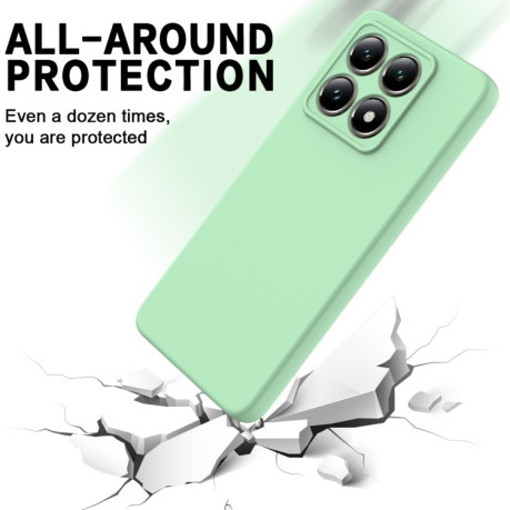 Силиконовый чехол Solid Color Liquid Silicone на Xiaomi 14T - зеленый