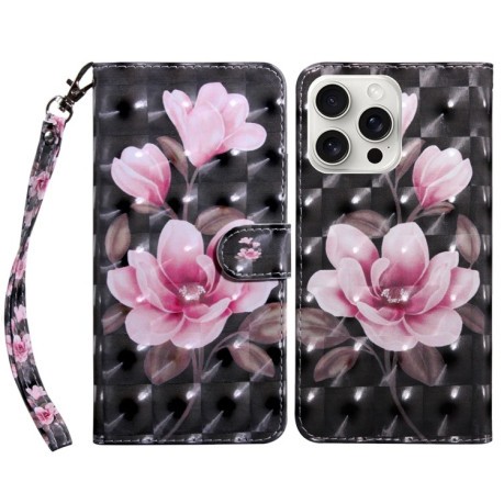 Чехол-книжка 3D Painting для iPhone 16 Pro Max - Flower