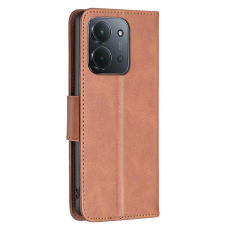 Чехол-книжка Lambskin Texture Pure Color на Xiaomi Redmi 15C 5G/4G EU 173mm/Poco C85 5G - коричневый