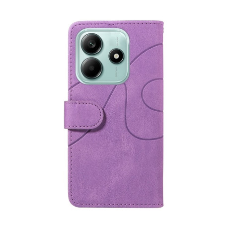 Чохол-книжка Dual-color Splicing Flip Leather для Xiaomi Redmi Note 14 5G/Poco M7 Pro 5G - фіолетовий