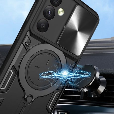 Протиударний чохол CD Texture Sliding Camshield для Samsung Galaxy A54 5G - чорний